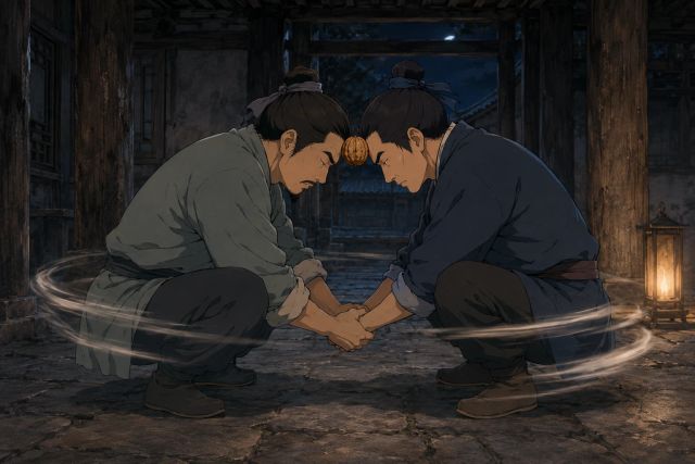 核桃陀螺逃出宫变 · 完整封面插画