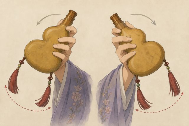 扁葫芦穗沿弧线回落