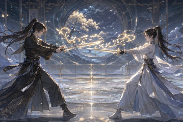 剑仙的蓝血与天空幻象 · 完整封面插画