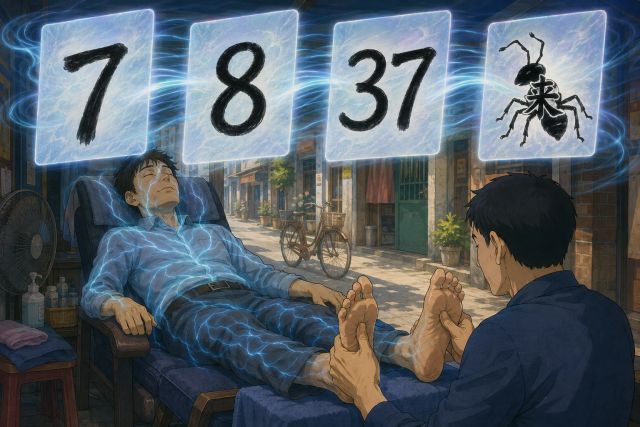 高楼攀行与足底电流 · 完整封面插画