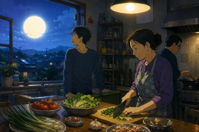 紫月水晶与送我离开的女孩 · 完整封面插画