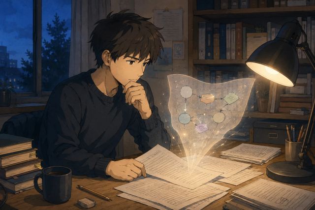 论文灵感 · 完整封面插画